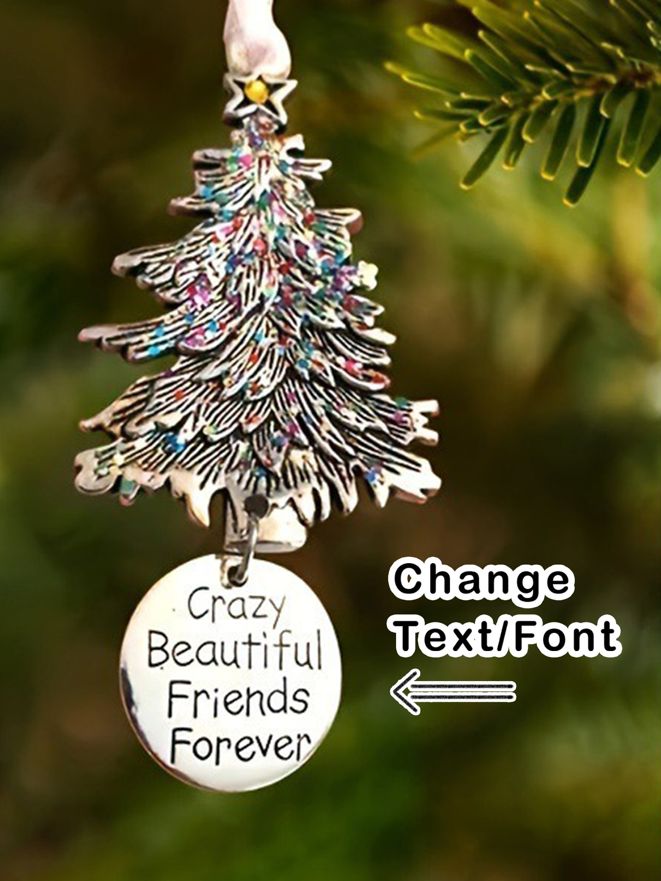 Metal Christmas Tree Ornament Pendant